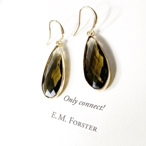 Alquimia Jewelry - ZCHECK CRYSTAL STATEMENT DROP GOLD EARRINGS